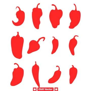 Culinary Flames Chili Vector Collection  Add Spice to Your Visuals Stock Illustration