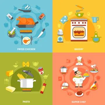 Culinary Flat Concept Stock Illustration