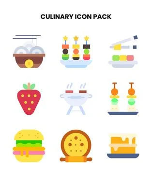 Culinary Flat Icons Pack Stock Illustration
