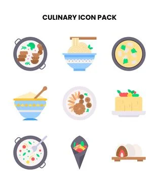 Culinary Flat Icons Pack Stock Illustration
