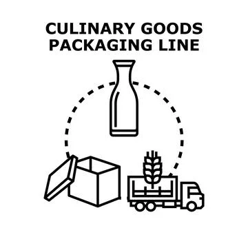 Culinary goods packaging line production logistics Stock Illustration