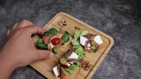 Culinary Journey: Handcrafted Spain Tapas for Your Special Event Stock Footage 245695806