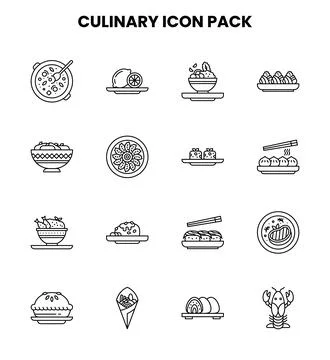 Culinary Line Scalable Icons Pack Stock Illustration