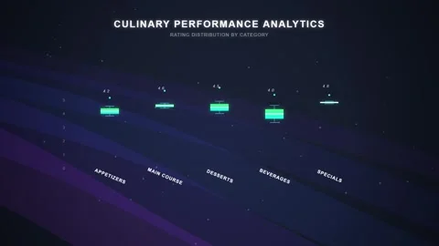 Culinary Performance Analytics Data Visualization Stock Footage 348423963