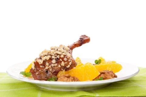 Culinary roast duck. Stock Photos