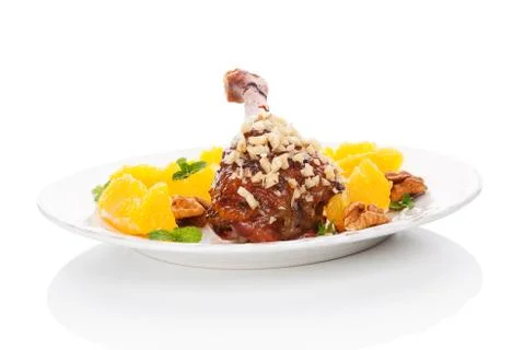 Culinary roast duck. Stock Photos