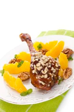 Culinary roast duck. Stock Photos