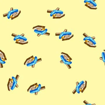 Culinary school restaurant chef isometric icon seamless pattern Stock Illustration