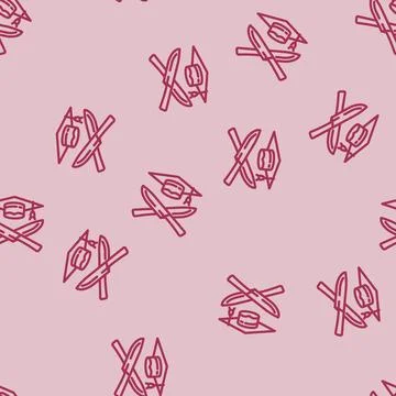 Culinary school restaurant chef line vector seamless pattern Stock Illustration