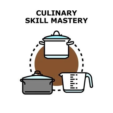 Culinary skill mastery concept with kitchen tools Stock Illustration