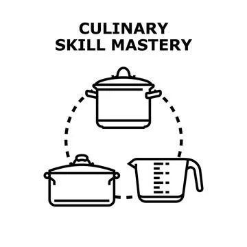 Culinary skill mastery concept with kitchen tools Ilustración de archivo