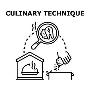 Culinary technique concept preparing meal cooking process Stock Illustration