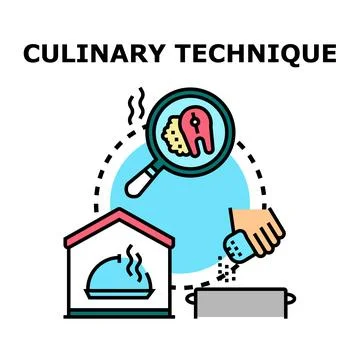 Culinary technique concept preparing meal cooking process Stock Illustration