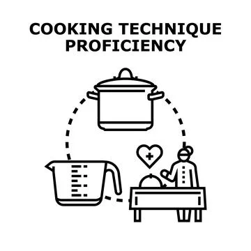 Culinary technique proficiency skill concept illustration Stock Illustration