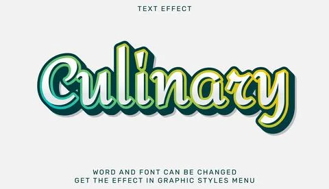 Culinary text effect template in 3d design Illustration