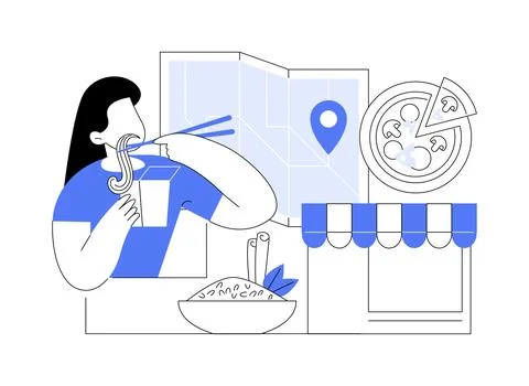 Culinary tourism abstract concept vector illustration. Stock Illustration