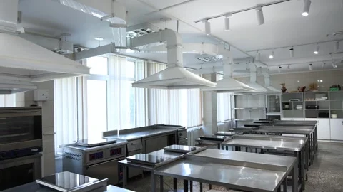 Culinary Training Laboratory Kitchen in Kyiv Institution Stock Footage 339920598