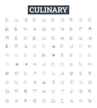 Culinary vector line icons set. Cooking, Baking, Chef, Cuisine, Recipe, Gourmet Stock-Illustration