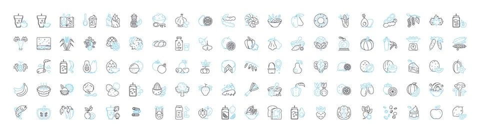 Culinary vector line icons set. Cooking, Baking, Chef, Cuisine, Recipe, Gourmet Stock-Illustration