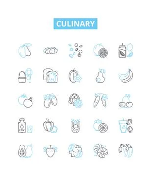 Culinary vector line icons set. Cooking, Baking, Chef, Cuisine, Recipe, Gourmet Stock-Illustration