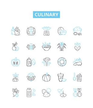 Culinary vector line icons set. Cooking, Baking, Chef, Cuisine, Recipe, Gourmet Stock-Illustration