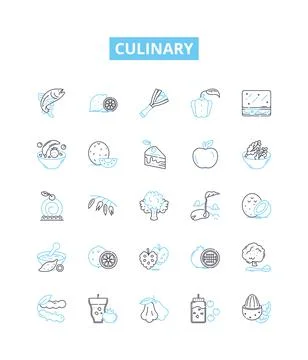 Culinary vector line icons set. Cooking, Baking, Chef, Cuisine, Recipe, Gourmet Stock-Illustration
