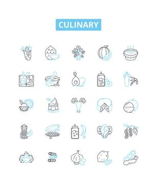 Culinary vector line icons set. Cooking, Baking, Chef, Cuisine, Recipe, Gourmet Stock-Illustration
