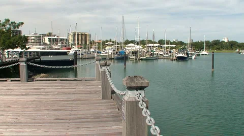 Cullen bay marina from pier Video stock 1071102
