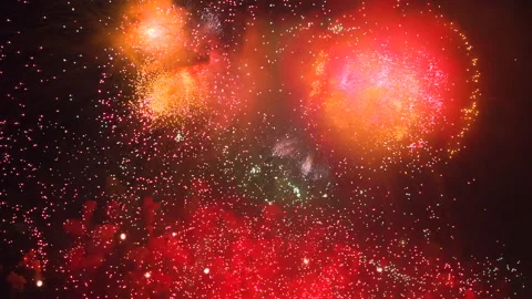 Culminating Extravaganza of Fireworks HD Pro Stock Footage 136903402