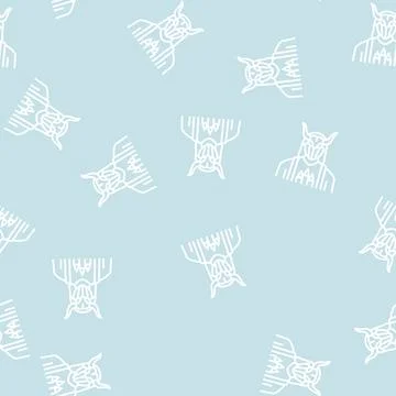 Cult religious line seamless pattern Stock Illustration