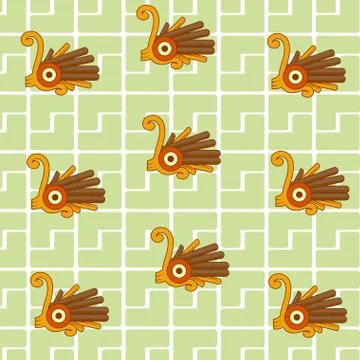 Culta maya patterns background Stock Illustration