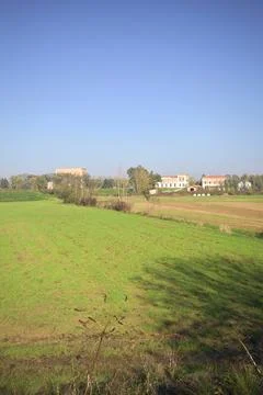 Cultivated fields in autumn Stock Photos