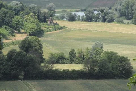 Cultivated plot field Stock Photos