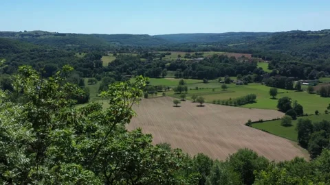 Cultivated valley Video stock 144377560