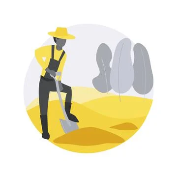Cultivating the soil abstract concept vector illustration. Stock Illustration