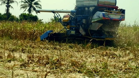 Cultivation machine working on field Stock Footage 88687742