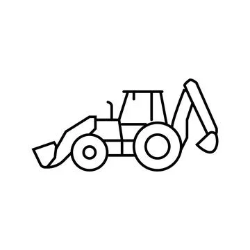 Cultivation tractor line icon vector illustration Stock Illustration