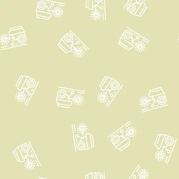 Cultivator machine line seamless pattern Stock Illustration