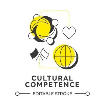 Cultural competence modern linear concept icon イラスト素材