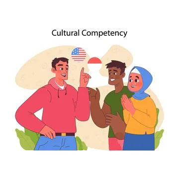 Cultural competency concept. Flat vector illustration Stock Illustration