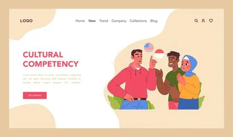 Cultural competency concept. Flat vector illustration Stock Illustration
