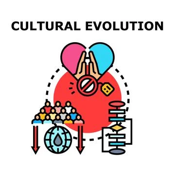 Cultural evolution concept changing society and global development Stock Illustration