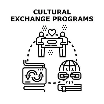 Cultural exchange programs concept vector icon illustration 스톡 일러스트