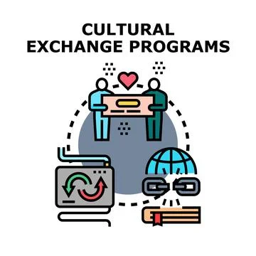 Cultural exchange programs concept vector icon illustration 스톡 일러스트