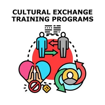 Cultural exchange training programs global education concept Stock Illustration