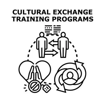 Cultural exchange training programs global education concept Illustrazione stock