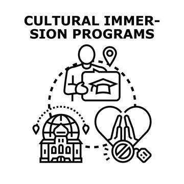 Cultural immersion programs for global education and exchange Stock Illustration