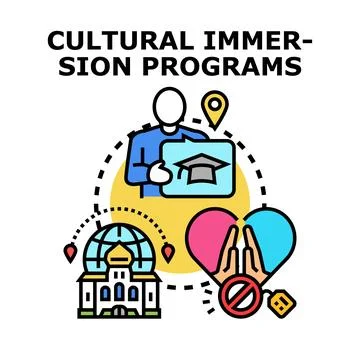 Cultural immersion programs for global education and exchange イラスト素材