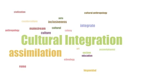 Cultural Integration Tag Cloud Animated Isolated On White Stock Footage 103560389