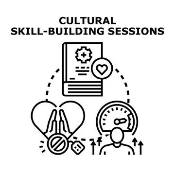 Cultural skill building sessions for developing interpersonal communication 库存插图